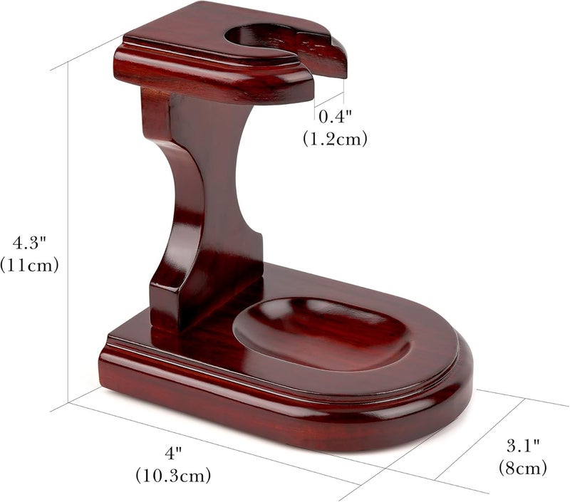 Linkidea Wooden Tobacco Pipe Stand Holder Rack, Compatible with Most Smoking Pipes, Portable Pipe Display Organizer, Pipe Holder for Smoking Accessories (Red) - Image 2